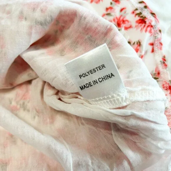 NWOT Hello Molly Get Right To It Dress Coral Floral Dainty Mini Size Medium - Picture 10 of 10